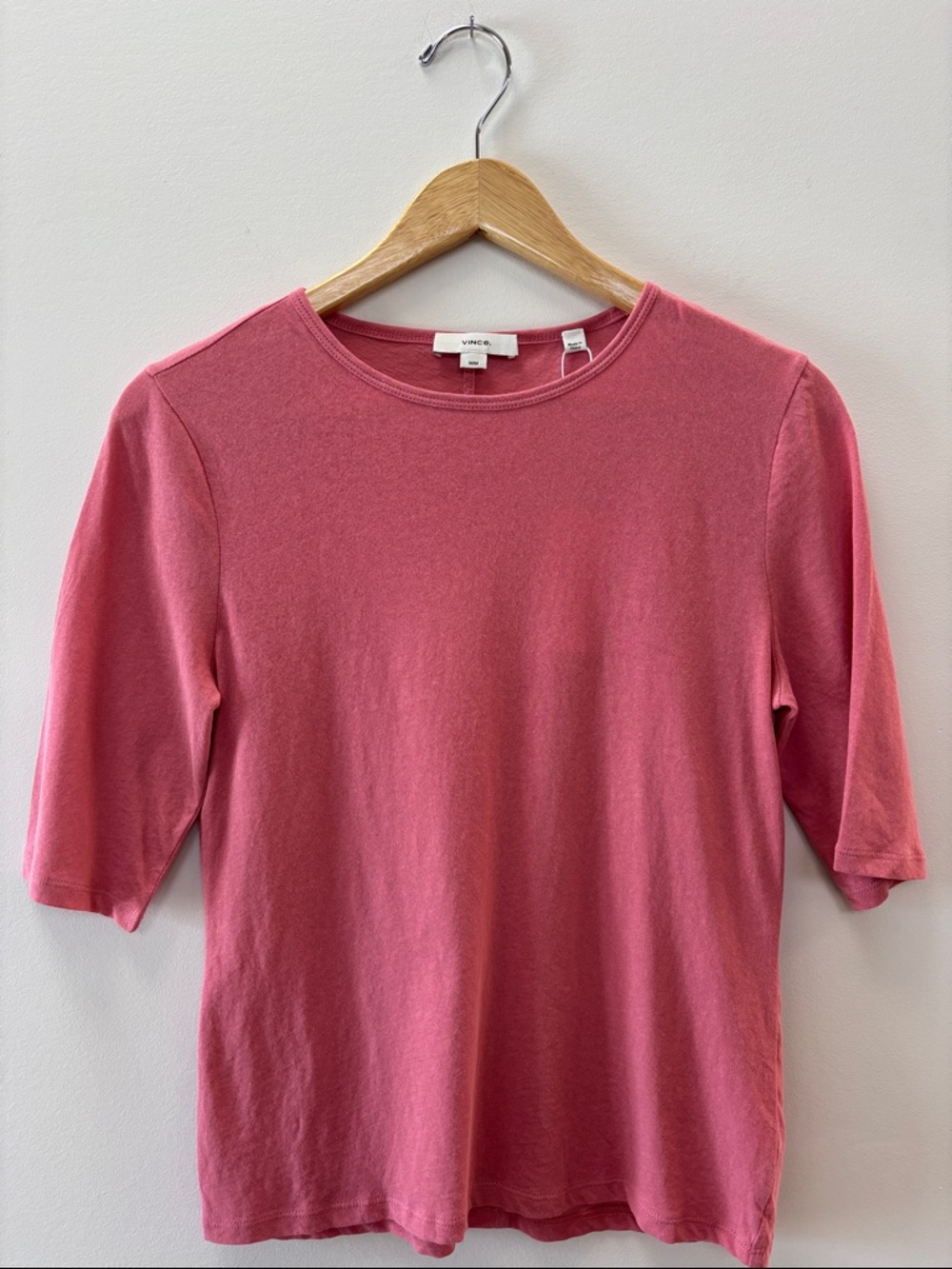 Vince Raspberry Pink Crewneck Short Sleeve Tee